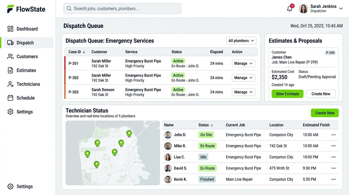 SeppFlow Plumbing Emergency Dispatch